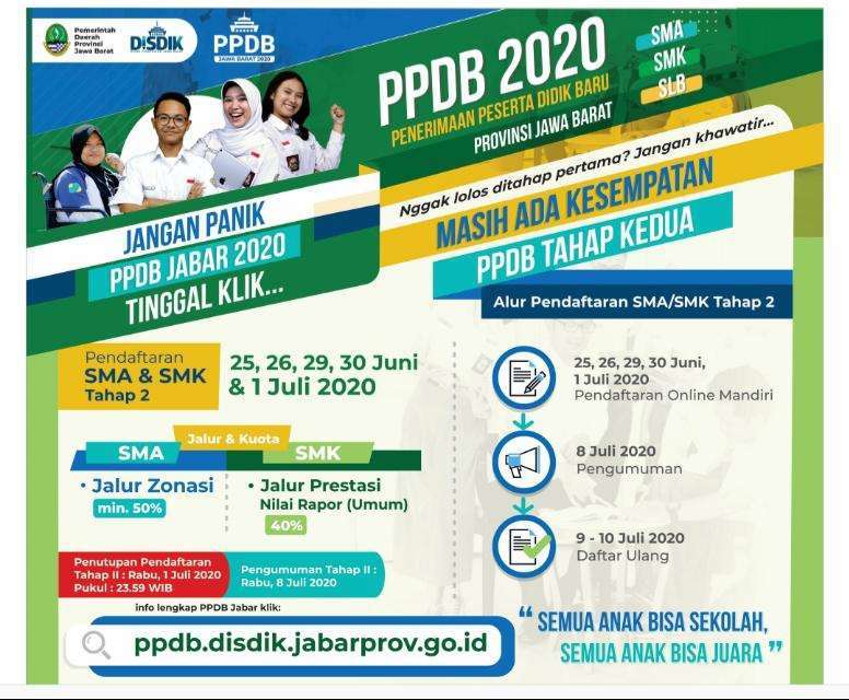 Pendaftaran Tahap 2 PPDB Jawa Barat Tahun 2020  SMAN 1 Dramaga
